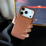 Frosted Hit Color Lichee Pattern Magnetic Case for iphone