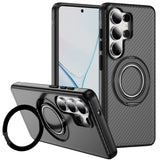 Magnetic Carbon Fiber Case with Rotatable Stand for Samsung