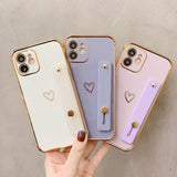Shockproof Electroplated Case with Wrist Strap for iphone