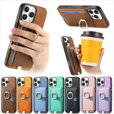 Magnetic Wallet Ring Kickstand Case for iphone
