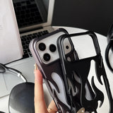 Electroplated Hollow‑Out Flame Pattern Silicone Shockproof Case for iphone