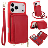 Leather Wallet Case with Wrist & Crossbody Strap for iphone