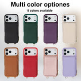Leather Wallet Case with Wrist & Crossbody Strap for iphone