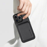 Fiber‑Textured Magnetic Card Holder Case for iphone
