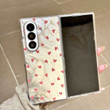 Premium Feather‑Grain Heart Case for Samsung Z Fold