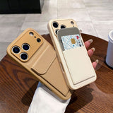 Leather Grain Shockproof Card Holder Kickstand Case for iphone