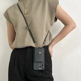 Leather Crossbody Wallet Case with Card Slots for iphone