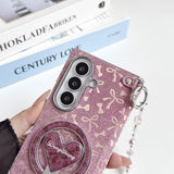 Gold‑Stamped Bow Magnetic Kickstand Case for Samsung Z Fold