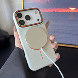 Frosted Hit Color Lichee Pattern Magnetic Case for iphone