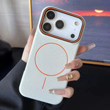 Frosted Hit Color Lichee Pattern Magnetic Case for iphone