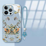 Full-Coverage Dunhuangs Lotus Lanyard Hard Case for iphone