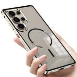 Metal Border Frosted PC Backplate Magnetic Case for Samsung