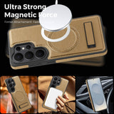 Magnetic Anti-Drop Leather Case with Stand for Samsung