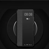 Leather Flip Clear Windows Protective Cover Phone Case for Samsung