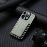 Fiber‑Textured Magnetic Card Holder Case for iphone