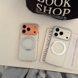 Magnetic White Vertical Stripe Case for iphone