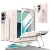 Full‑Cover Flip Case with Lens Stand Wrist Strap, Shell‑Film Integrated for Samsung Z Fold