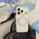 Magnetic White Vertical Stripe Case for iphone