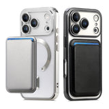 Transparent Electroplated Magnetic Detachable Card Holder Case for iphone