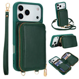 Leather Wallet Case with Wrist & Crossbody Strap for iphone