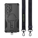 Concealed Stand Magnetic with Strap Phone Case for Samsung