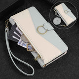 Detachable Crossbody Zipper Wallet Leather Case for iphone