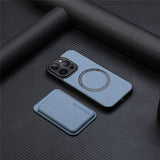 Fiber‑Textured Magnetic Card Holder Case for iphone