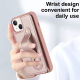 Shockproof Leather Case with Wrist Strap & Card Holder for iphone