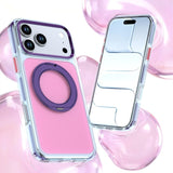 Color Block Matte Magnetic Rotating Stand Case for iphone