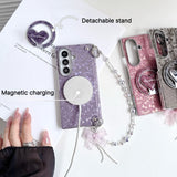 Gold‑Stamped Bow Magnetic Kickstand Case for Samsung Z Fold