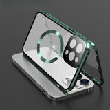 All‑in‑One Magnetic Metal Glass Case with Screen Film for iphone
