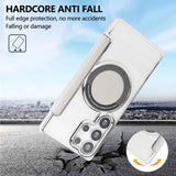 Transparent Electroplated Magnetic Leather Flip Case for Samsung