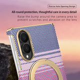 Kevlar‑Textured Electroplated Magnetic Stand Case for Samsung Z Fold