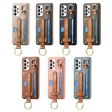 Shockproof Litchi Grain Wrist Strap Case for Samsung