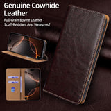 Genuine Leather Magnetic Flip Full Cover Case for iphone