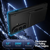 Shell‑Film Full‑Cover Case With Card Holder Stand & Pen Slot for Samsung Z Fold