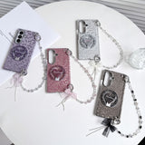 Gold‑Stamped Bow Magnetic Kickstand Case for Samsung Z Fold