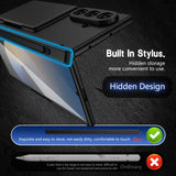 Shell‑Film Full‑Cover Case With Card Holder Stand & Pen Slot for Samsung Z Fold