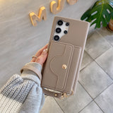 Shockproof Leather Case with Multi‑Function Card Holder for Samsung
