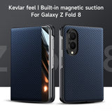 Business Kevlar‑Texture Magnetic Flip Leather Case for Samsung Z Fold
