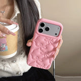 Simple Pink Bowknot Silicone Soft Case for iphone