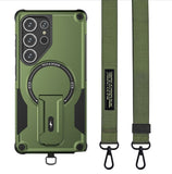 Concealed Stand Magnetic with Strap Phone Case for Samsung