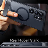 Magnetic Matte Skin‑Feel Shockproof Stand Case for Samsung