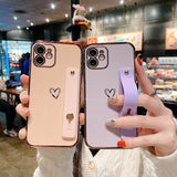 Shockproof Electroplated Case with Wrist Strap for iphone