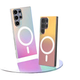 Magnetic Matte Clear Rainbow Gradient Case for Samsung