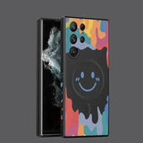 magnetic graffiti smiley face silicone case for Samsung