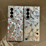 Premium Feather‑Grain Heart Case for Samsung Z Fold