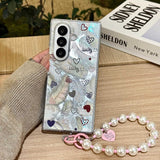 Premium Feather‑Grain Heart Case for Samsung Z Fold