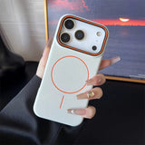 Frosted Hit Color Lichee Pattern Magnetic Case for iphone