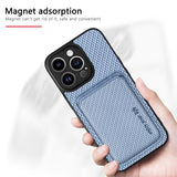 Fiber‑Textured Magnetic Card Holder Case for iphone